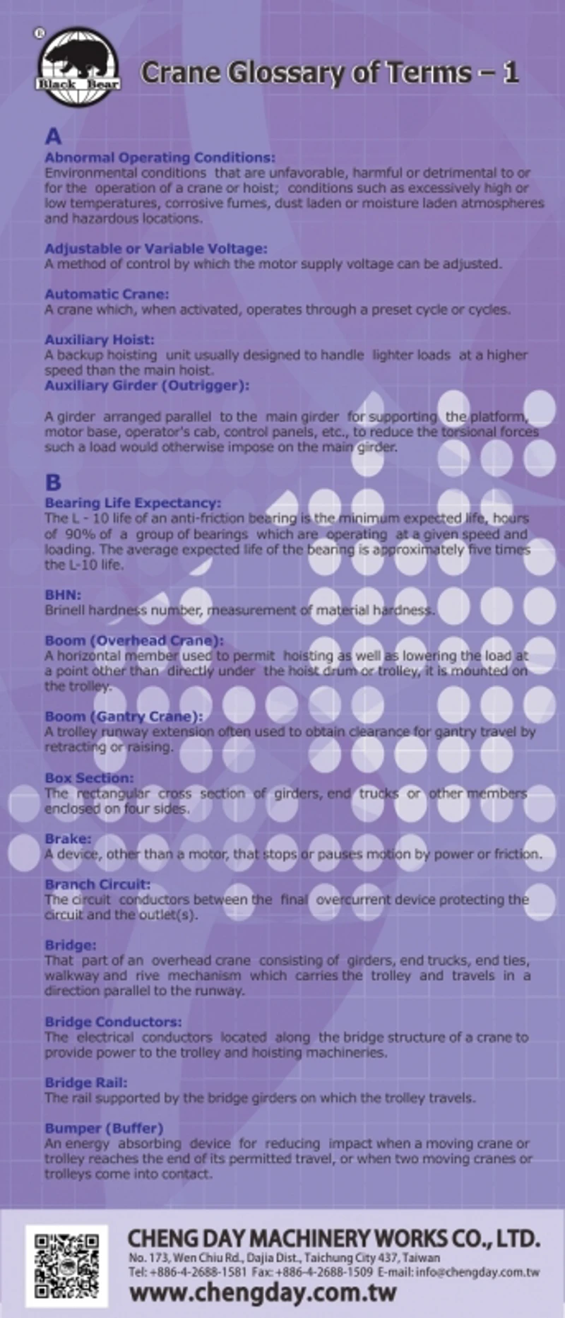EDM-Crane Glossary of Terms